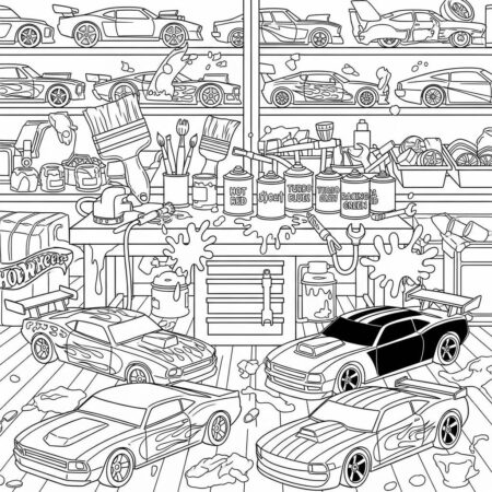 Hot Wheels Custom Cars (Desenho para Colorir)