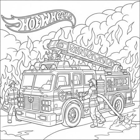 Hot Wheels Fire Truck (Desenho para Colorir)