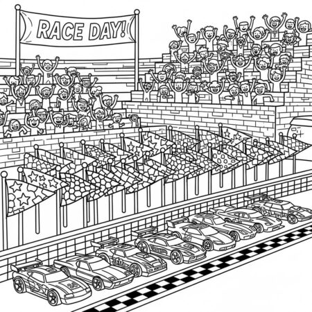 Hot Wheels Race Day (Desenho para Colorir)