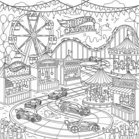 Hot Wheels Racing Carnival (Desenho para Colorir)