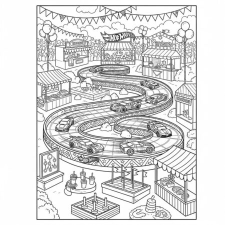 Hot Wheels Racing Festival (Desenho para Colorir)