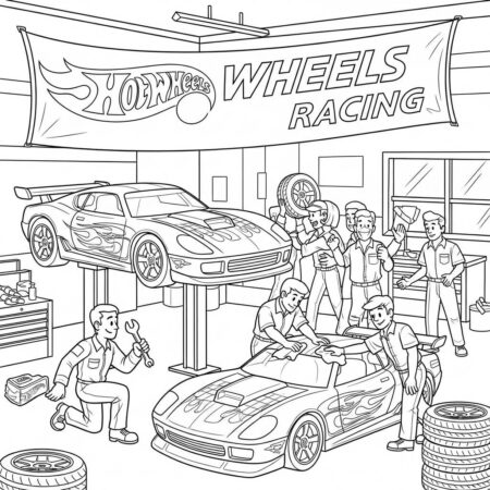 Hot Wheels Racing Team (Desenho para Colorir)