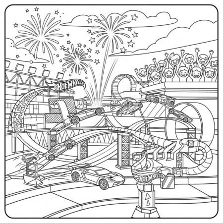 Hot Wheels Stunt Show (Desenho para Colorir)
