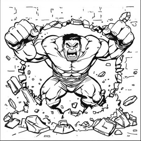 Hulk Super Heroi Forte (Desenho para Colorir)