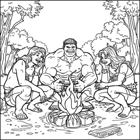 Hulk e a Amizade (Desenho para Colorir)