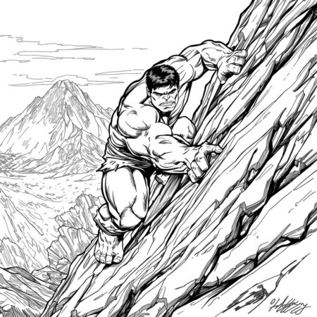 Hulk e a Aventura na Montanha (Desenho para Colorir)