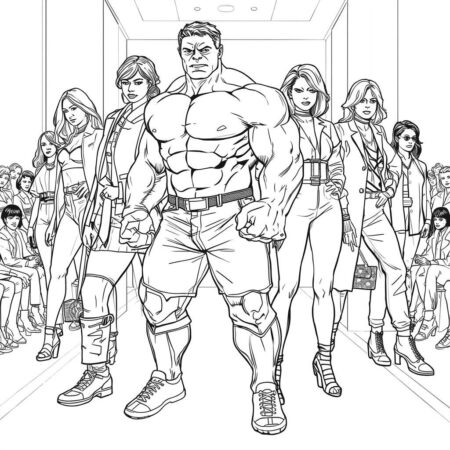 Hulk e a Moda (Desenho para Colorir)