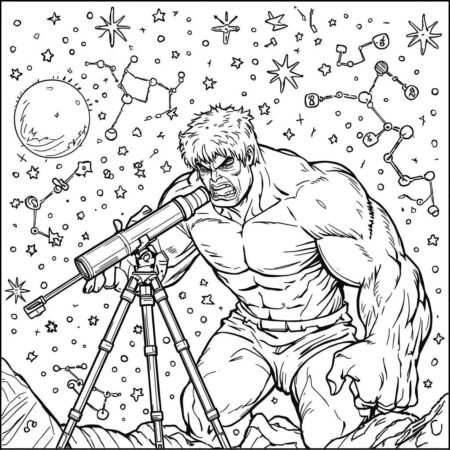 Hulk e as Estrelas (Desenho para Colorir)
