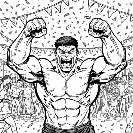 Hulk e o Carnaval (Desenho para Colorir)