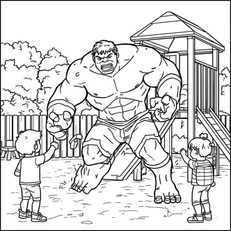 Hulk e o Dia das Criancas (Desenho para Colorir)