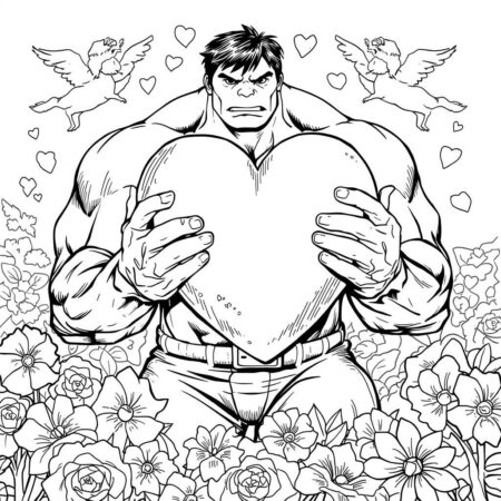 Hulk e o Dia dos Namorados (Desenho para Colorir)