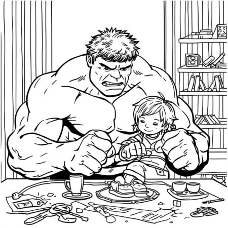 Hulk e o Dia dos Pais (Desenho para Colorir)