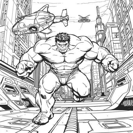 Hulk e o Futuro (Desenho para Colorir)