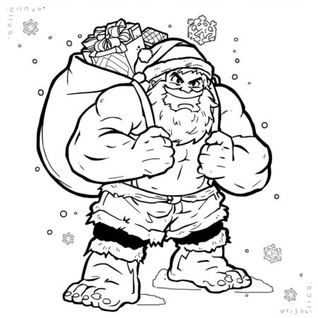 Hulk e o Natal (Desenho para Colorir)