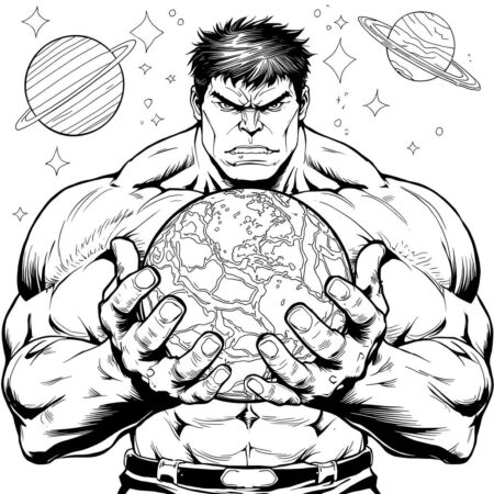 Hulk e o Planeta Terra (Desenho para Colorir)