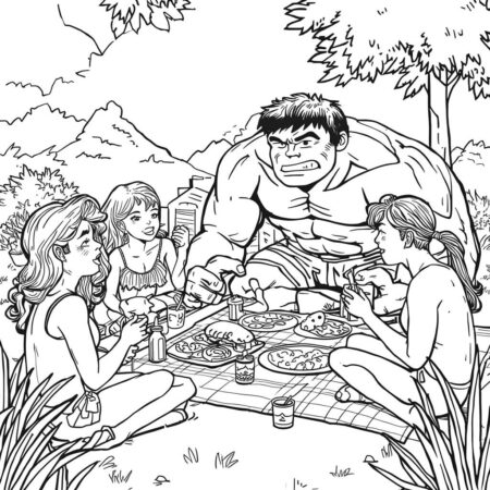 Hulk e o Verao (Desenho para Colorir)