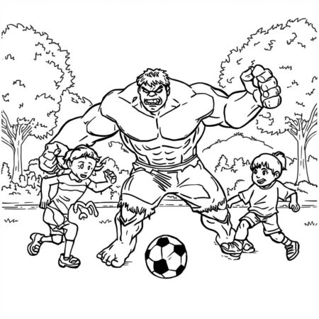 Hulk e os Esportes (Desenho para Colorir)