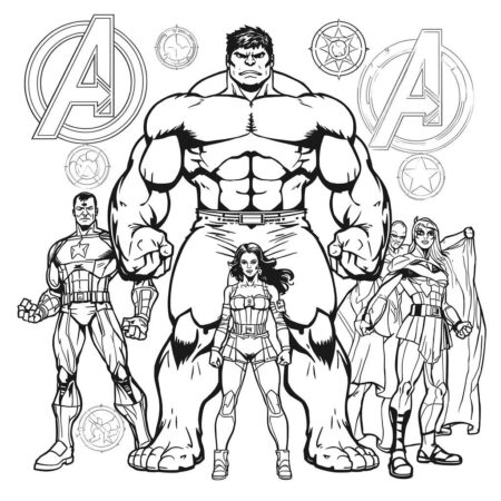 Hulk e os Vingadores (Desenho para Colorir)