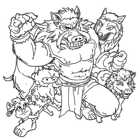 Inosuke e sua natureza selvagem (Desenho para Colorir)