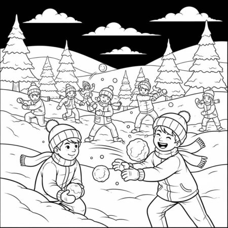 Inverno Jogos de Neve (Desenho para Colorir)