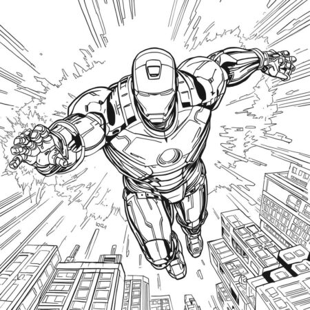 Iron Man Brilhante (Desenho para Colorir)