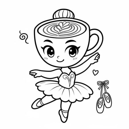 Italian Brainrot com Ballerina Cappuccina (Desenho para Colorir)