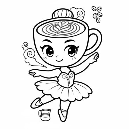 Italian Brainrot com Ballerina Cappuccina (Desenho para Colorir)