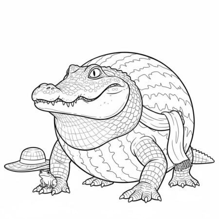 Italian Brainrot com Crocodilo Gordinho (Desenho para Colorir)