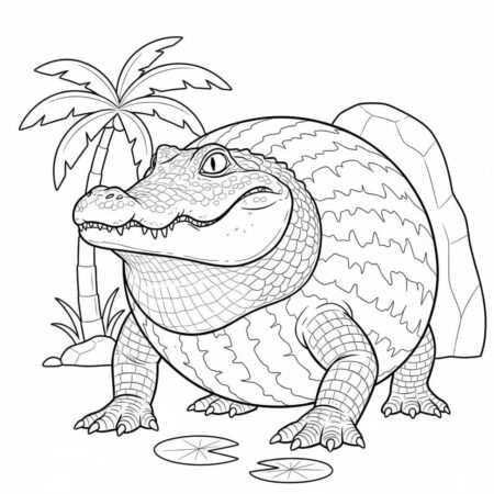 Italian Brainrot com Crocodilo Melancia (Desenho para Colorir)