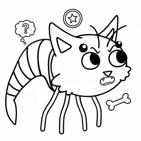 Italian Brainrot com Gato Camarão (Desenho para Colorir)