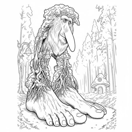 Italian Brainrot com Gigante Raiz (Desenho para Colorir)