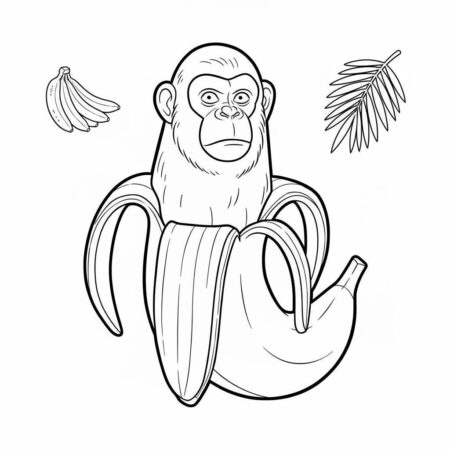 Italian Brainrot com Macaco Banana (Desenho para Colorir)
