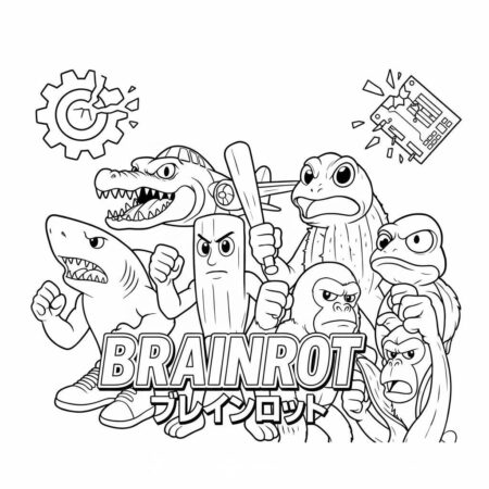 Italian Brainrot com Monstros Engraçados (Desenho para Colorir)