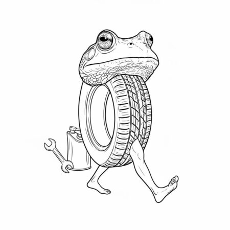 Italian Brainrot com Sapo Pneumático (Desenho para Colorir)