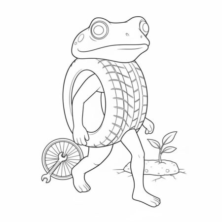 Italian Brainrot com Sapo de Pneus (Desenho para Colorir)