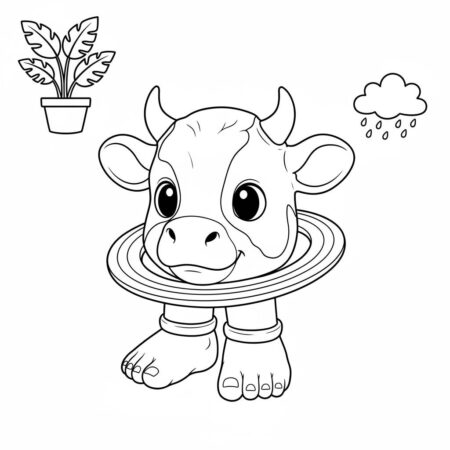 Italian Brainrot com Vaquinha Brincalhona (Desenho para Colorir)