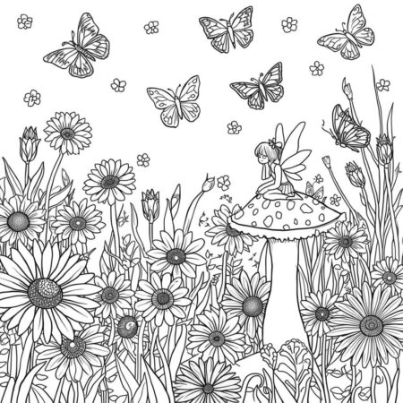 Jardim Encantado (Desenho para Colorir)