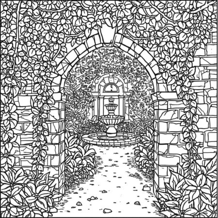 Jardim Secreto (Desenho para Colorir)