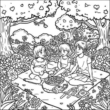 Jardim da Amizade (Desenho para Colorir)