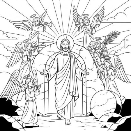 Jesus Resurreicao (Desenho para Colorir)