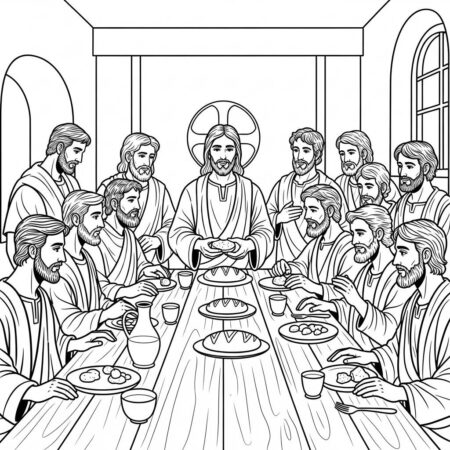 Jesus e Pao (Desenho para Colorir)