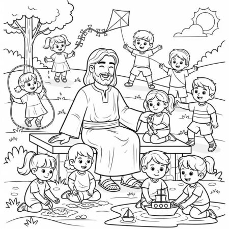 Jesus e a Alegria (Desenho para Colorir)
