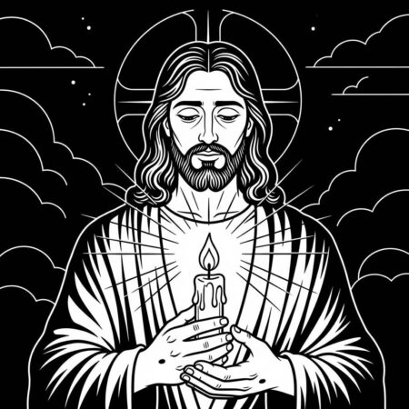Jesus e a Esperanca (Desenho para Colorir)
