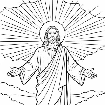 Jesus e a Luz (Desenho para Colorir)