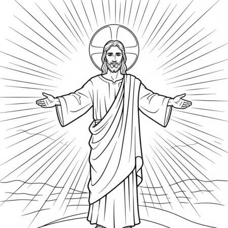 Jesus e a Luz do Mundo (Desenho para Colorir)
