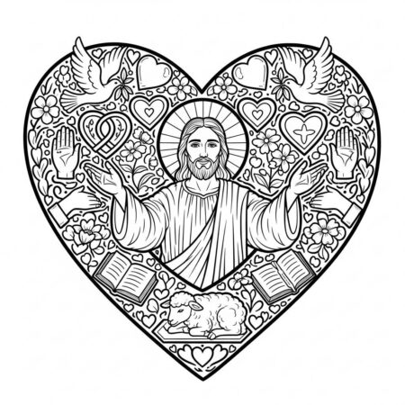 Jesus e o Amor (Desenho para Colorir)