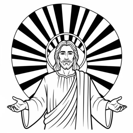 Jesus e o Sol (Desenho para Colorir)