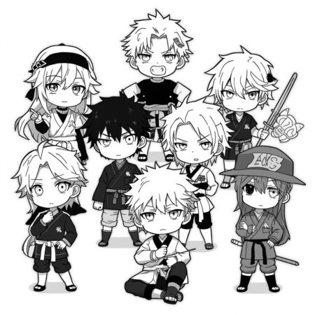 Jujutsu Kaisen Estilo Chibi (Desenho para Colorir)