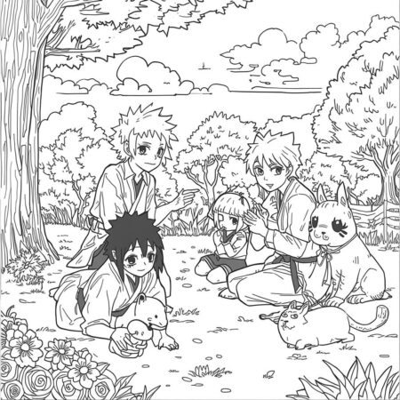 Jujutsu Kaisen e Animais (Desenho para Colorir)