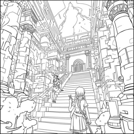 Jujutsu Kaisen e Aventura (Desenho para Colorir)